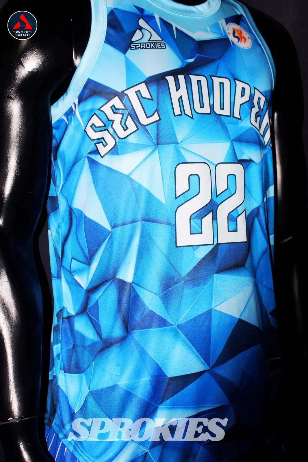Finished blue number 22 custom jersey by Sprokies Apparel